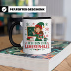 Lehrerin Weihnachten Tasse Ich bin die Lehrerin-Elfe - Lusti – Schwarz [farbe:schwarz]