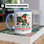Lehrerin Weihnachten Tasse Ich bin die Lehrerin-Elfe - Lusti – Blau [farbe:blau]
