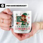 Lehrerin Weihnachten Tasse Ich bin die Lehrerin-Elfe - Lusti – Weiß [farbe:weiß]