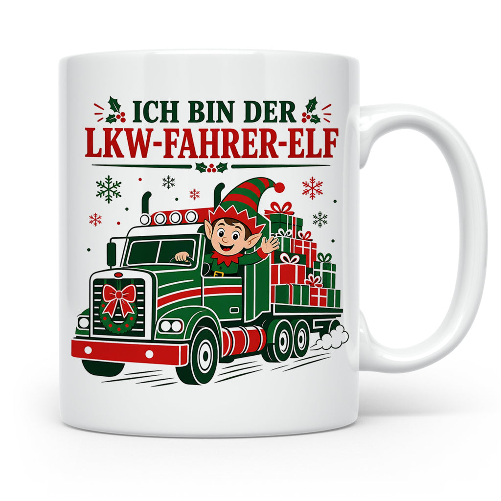 LKW Fahrer Weihnachten Tasse Ich bin der LKW-Fahrer-Elf - Lu – Weiß [farbe:weiß]