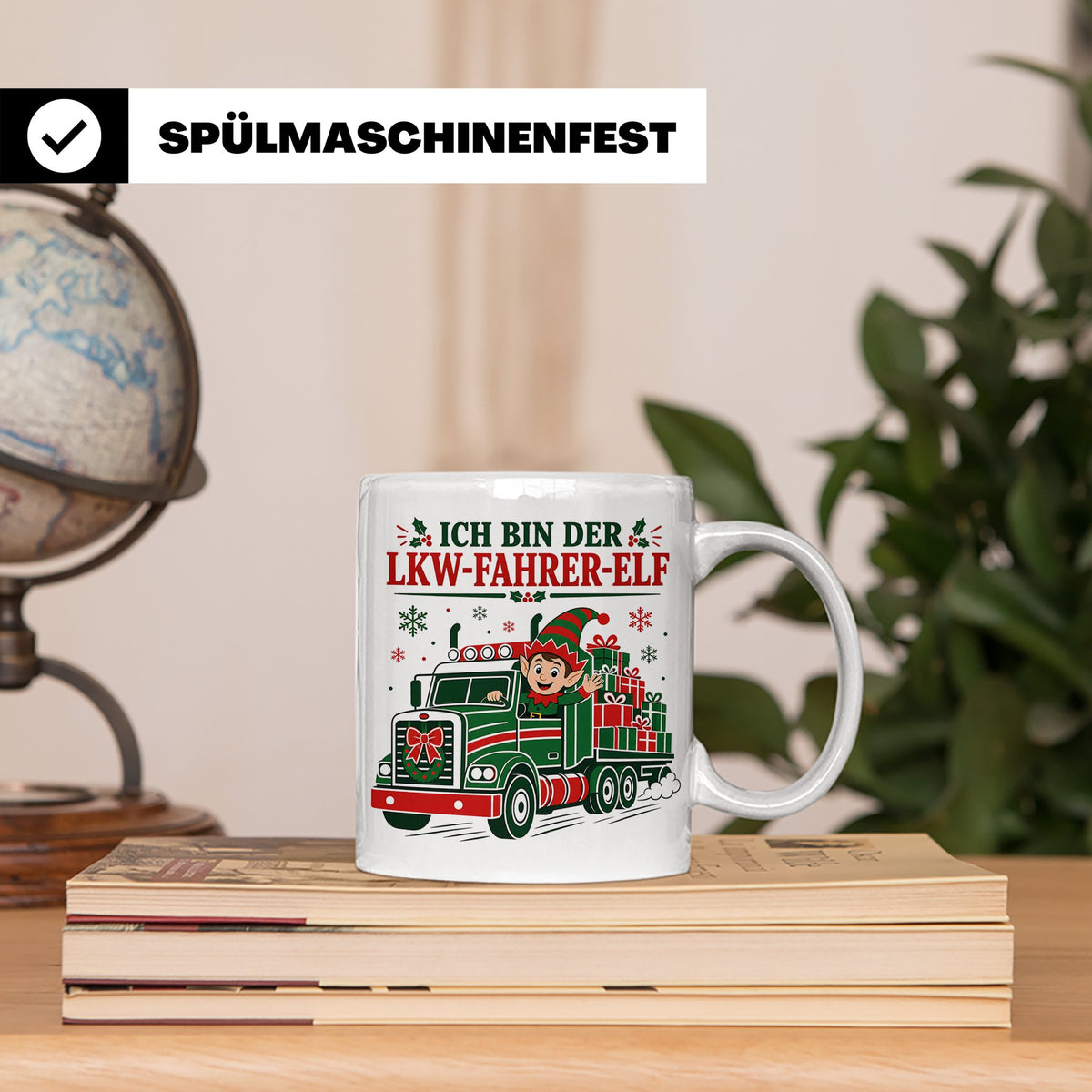LKW Fahrer Weihnachten Tasse Ich bin der LKW-Fahrer-Elf - Lu – Weiß [farbe:weiß]