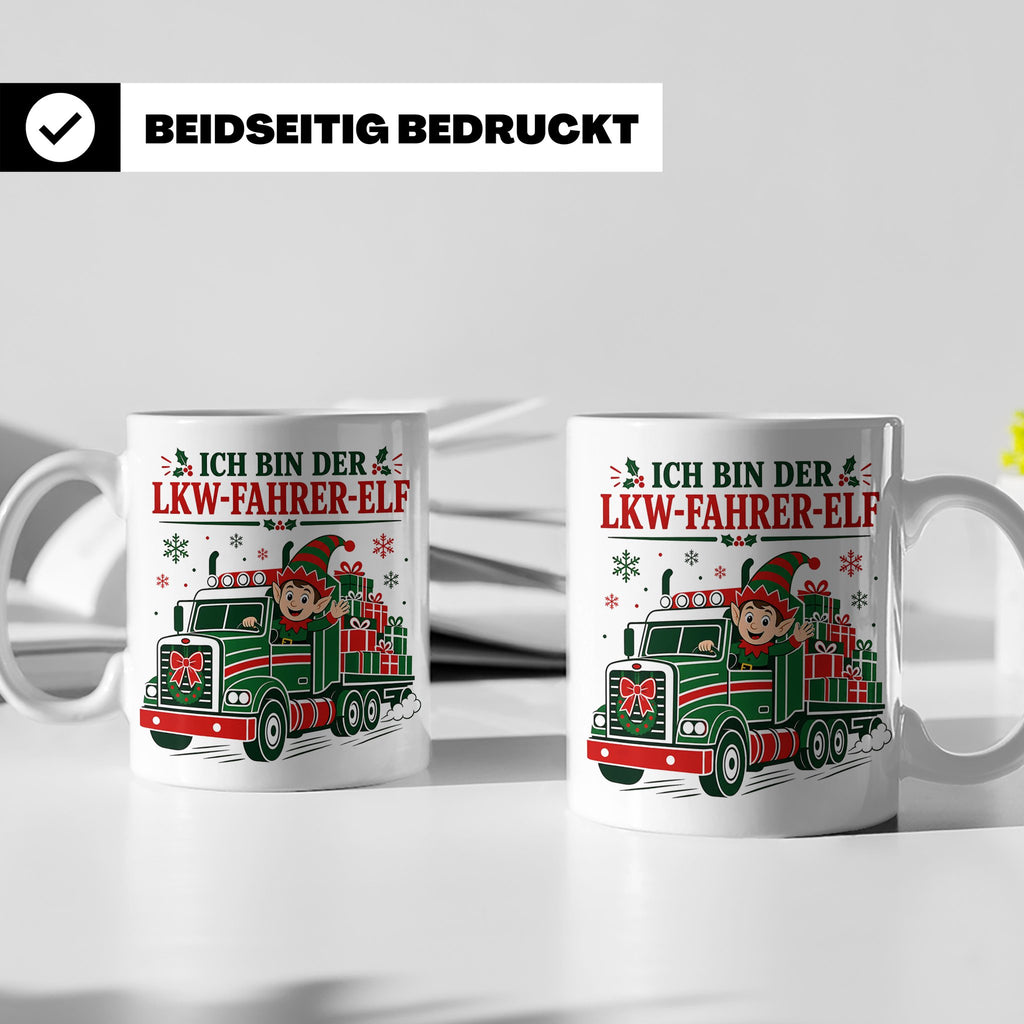 LKW Fahrer Weihnachten Tasse Ich bin der LKW-Fahrer-Elf - Lu – Weiß [farbe:weiß]