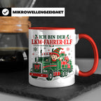 LKW Fahrer Weihnachten Tasse Ich bin der LKW-Fahrer-Elf - Lu – Rot [farbe:rot]