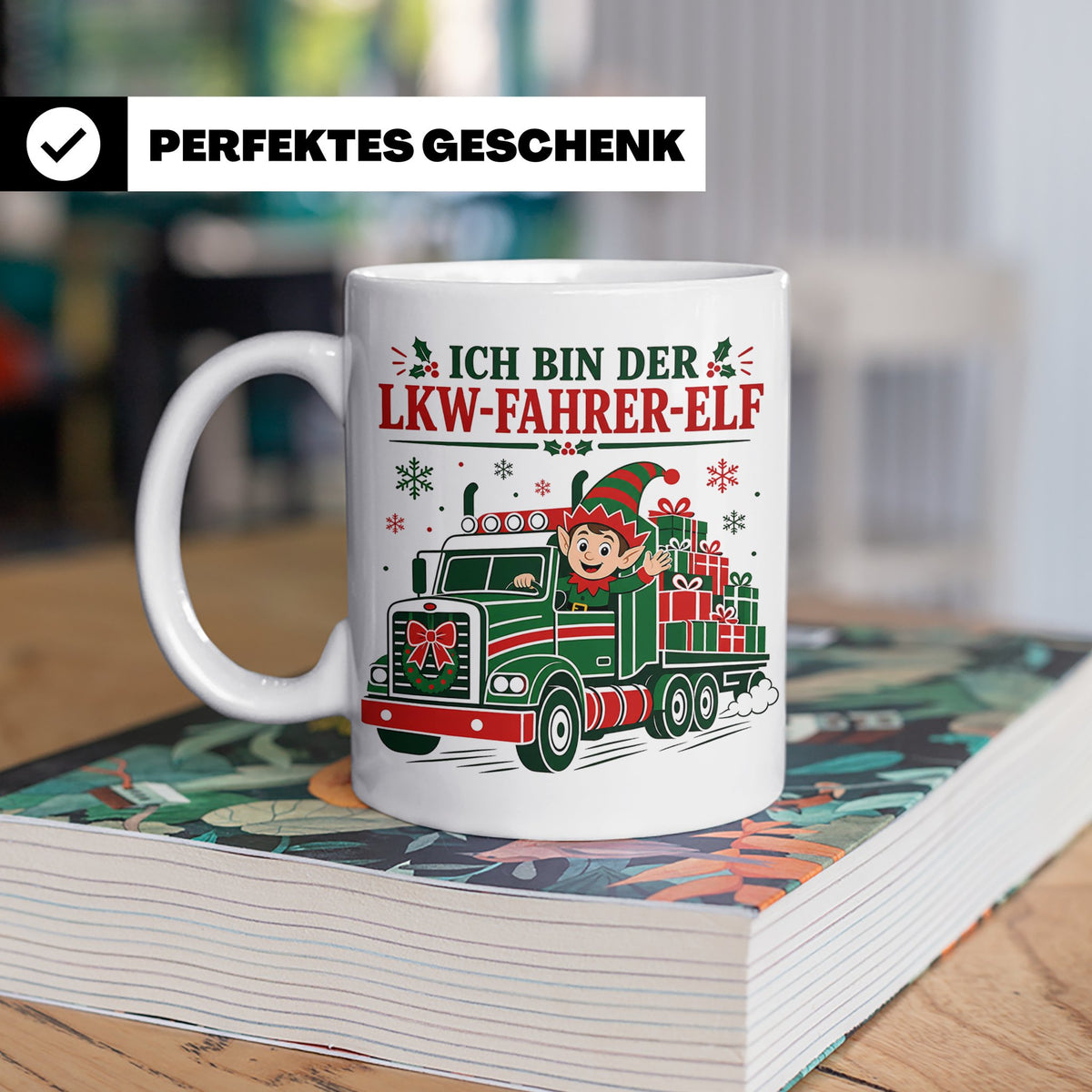 LKW Fahrer Weihnachten Tasse Ich bin der LKW-Fahrer-Elf - Lu – Weiß [farbe:weiß]