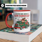 LKW Fahrer Weihnachten Tasse Ich bin der LKW-Fahrer-Elf - Lu – Rot [farbe:rot]