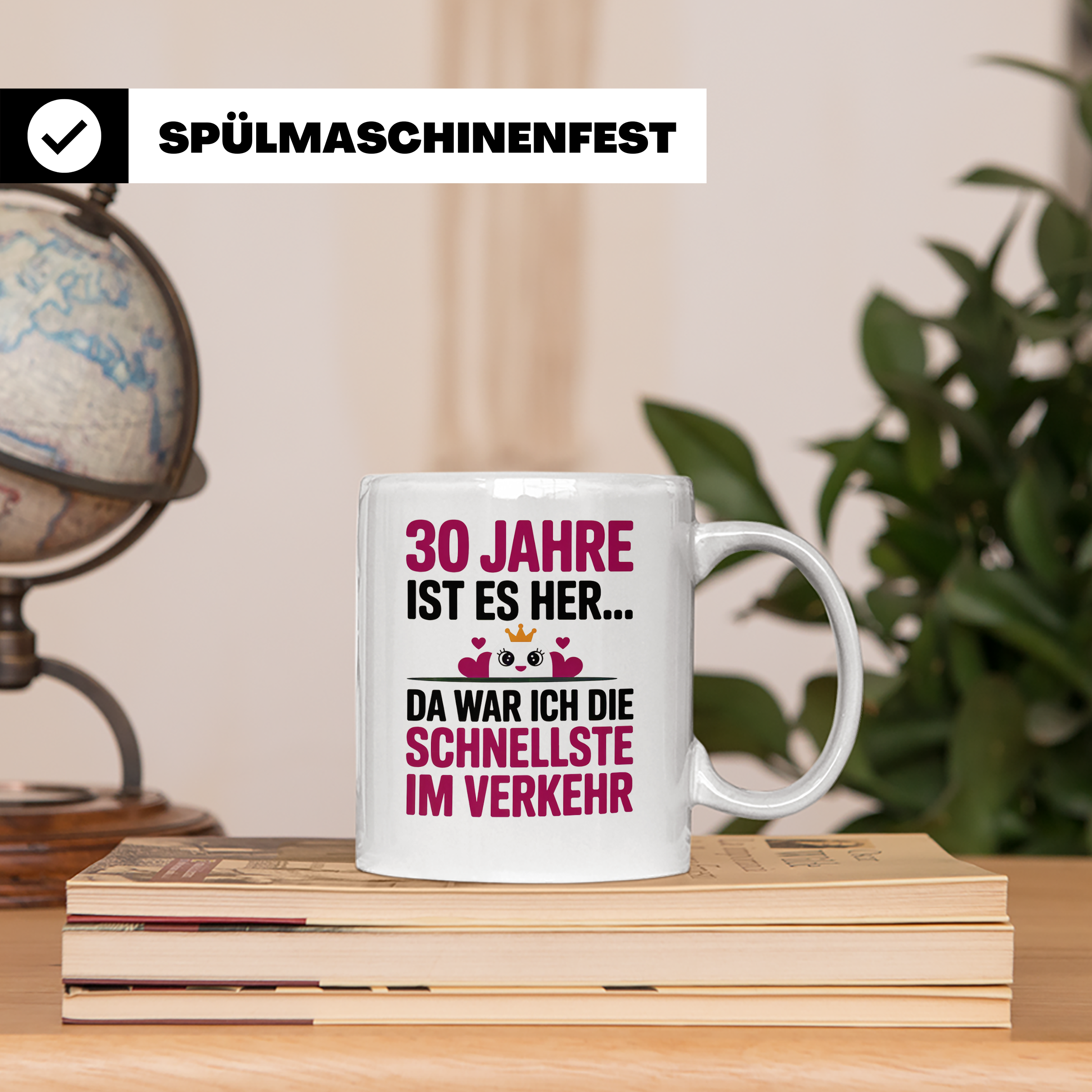 30. Geburtstag Tasse - Schnellste im Verkehr - Geschenkidee  – Weiß [farbe:weiß]