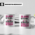 30. Geburtstag Tasse - Schnellste im Verkehr - Geschenkidee  – Weiß [farbe:weiß]