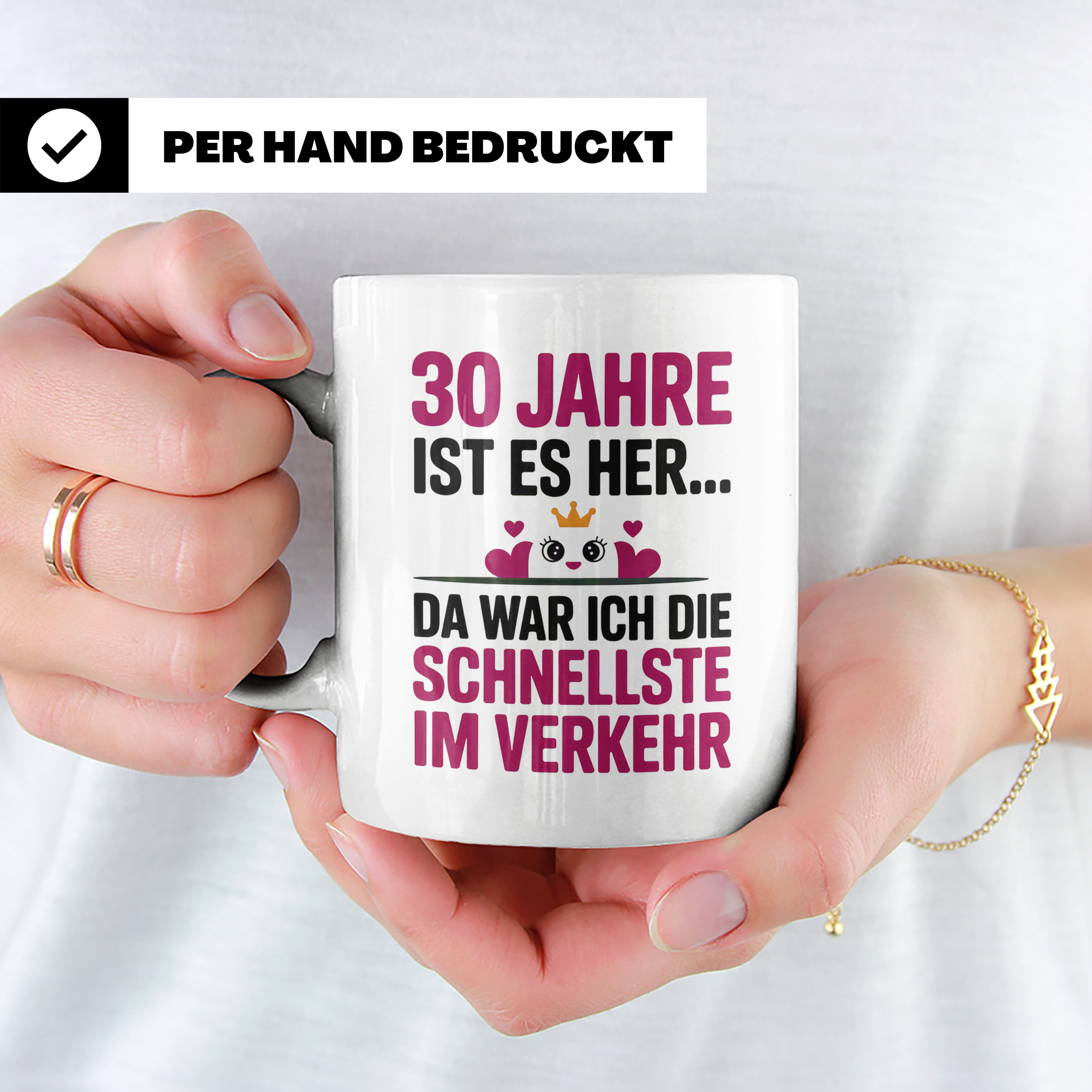 30. Geburtstag Tasse - Schnellste im Verkehr - Geschenkidee  – Weiß [farbe:weiß]