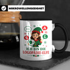 Logopädin Weihnachten Tasse Ich bin die Logopädie-Elfe - Lus – Schwarz [farbe:schwarz]