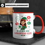 Logopädin Weihnachten Tasse Ich bin die Logopädie-Elfe - Lus – Rot [farbe:rot]