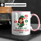 Logopädin Weihnachten Tasse Ich bin die Logopädie-Elfe - Lus – Rosa [farbe:rosa]