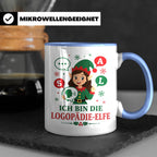 Logopädin Weihnachten Tasse Ich bin die Logopädie-Elfe - Lus – Blau [farbe:blau]