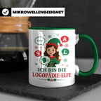 Logopädin Weihnachten Tasse Ich bin die Logopädie-Elfe - Lus – Grün [farbe:grün]