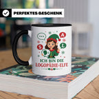 Logopädin Weihnachten Tasse Ich bin die Logopädie-Elfe - Lus – Schwarz [farbe:schwarz]