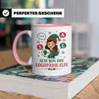 Logopädin Weihnachten Tasse Ich bin die Logopädie-Elfe - Lus – Rosa [farbe:rosa]
