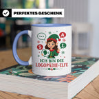 Logopädin Weihnachten Tasse Ich bin die Logopädie-Elfe - Lus – Blau [farbe:blau]