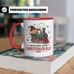Lokführer Weihnachten Tasse Ich bin der Lokführer-Elf - Lust – Rot [farbe:rot]