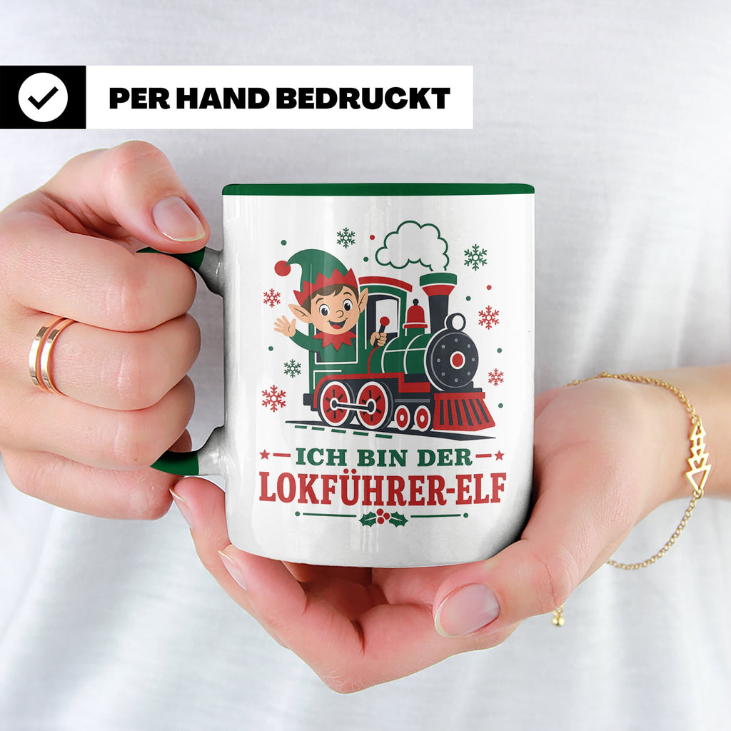 Lokführer Weihnachten Tasse Ich bin der Lokführer-Elf - Lust – Grün [farbe:grün]