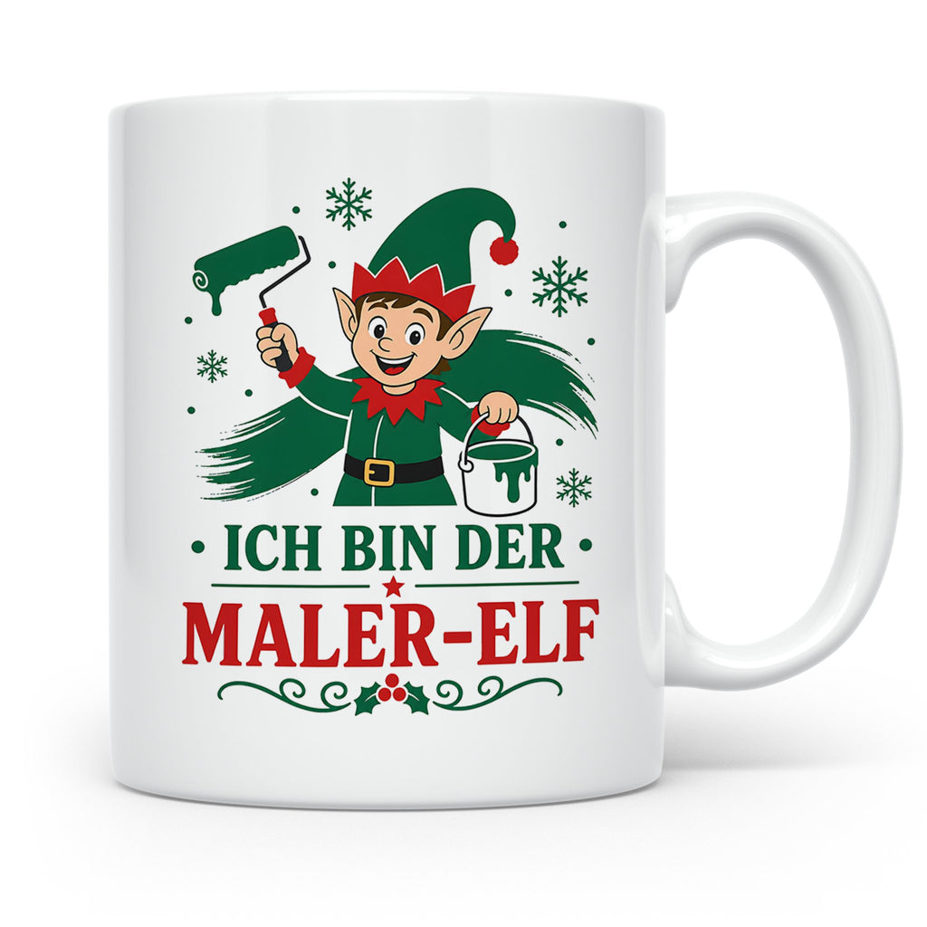 Maler Weihnachten Tasse Ich bin der Maler-Elf - Lustiges Ges – Weiß [farbe:weiß]