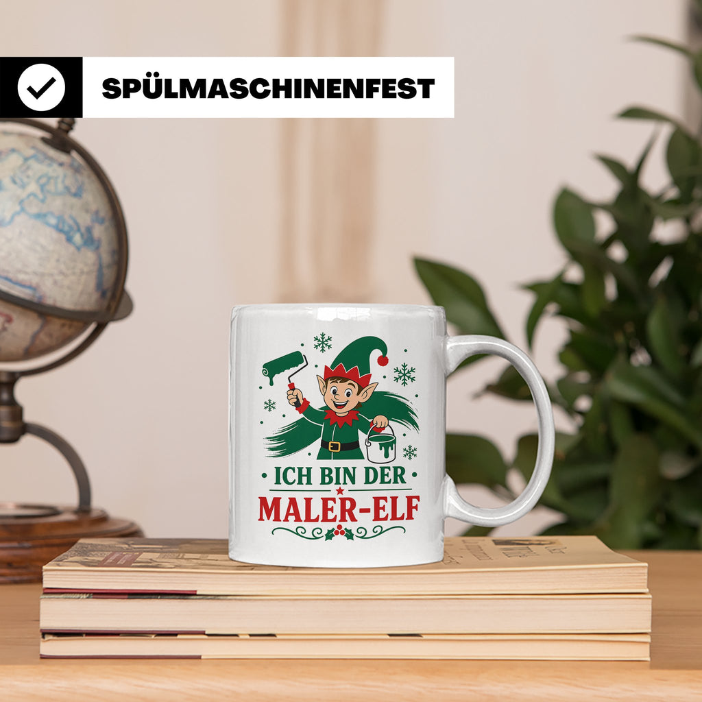 Maler Weihnachten Tasse Ich bin der Maler-Elf - Lustiges Ges – Weiß [farbe:weiß]