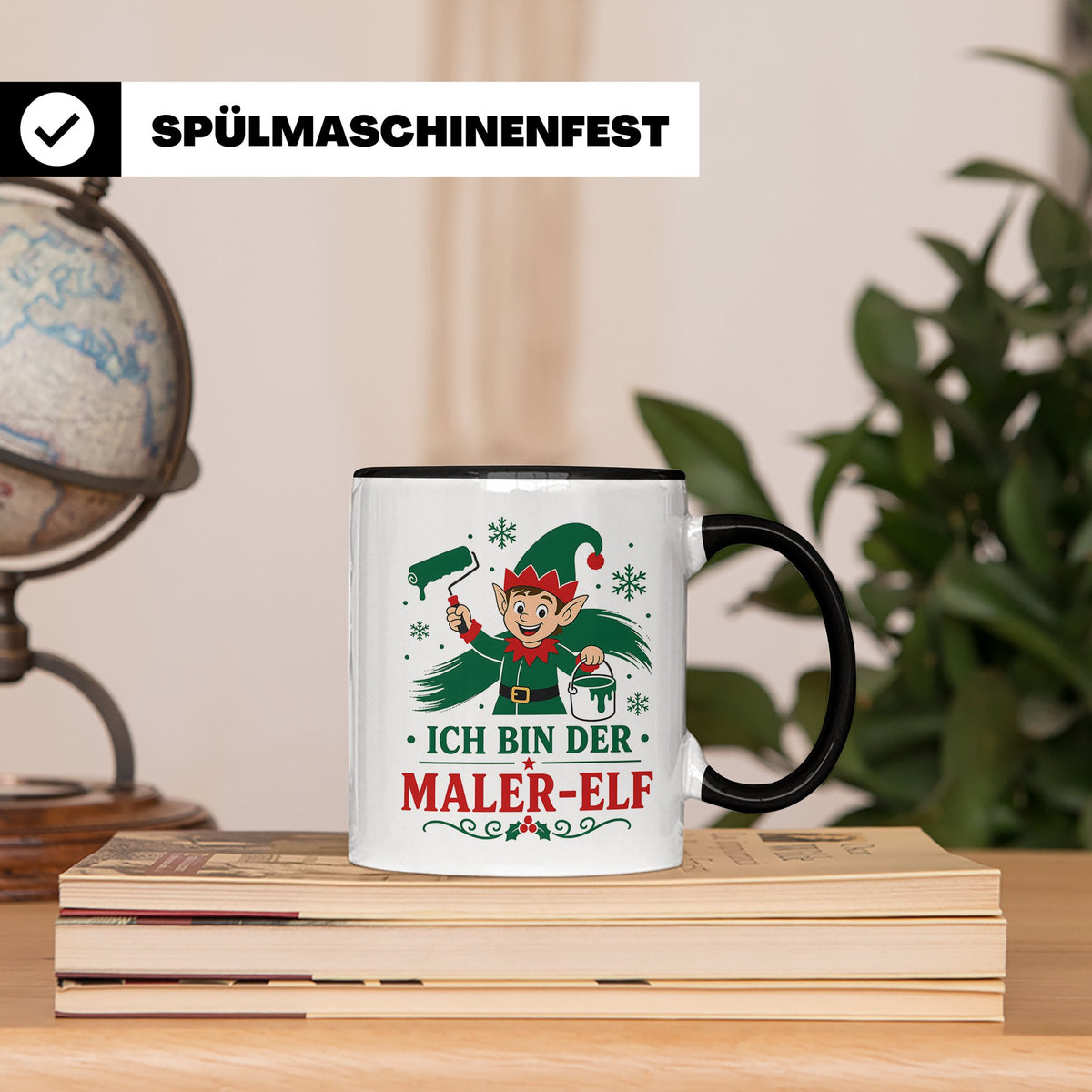 Maler Weihnachten Tasse Ich bin der Maler-Elf - Lustiges Ges – Schwarz [farbe:schwarz]
