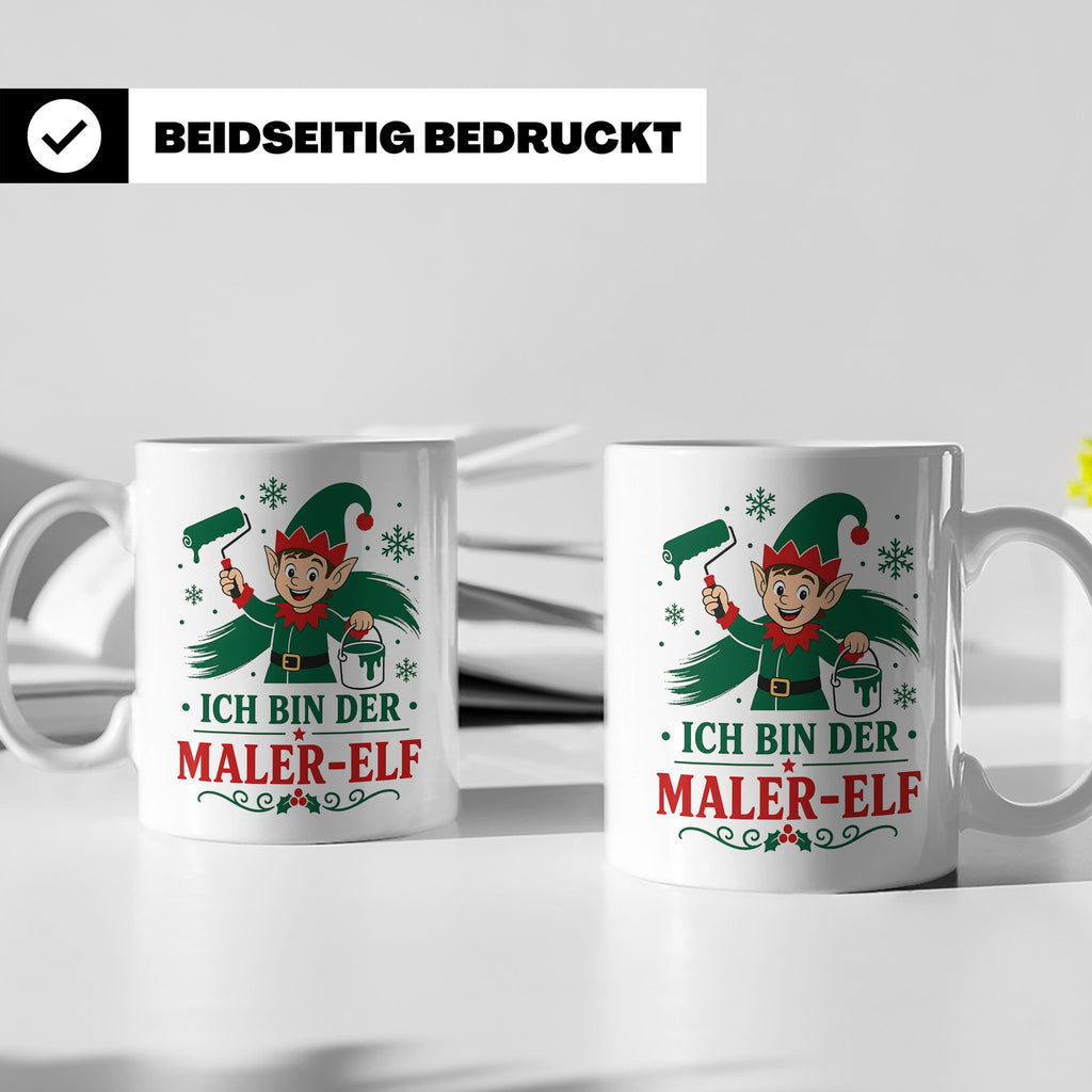 Maler Weihnachten Tasse Ich bin der Maler-Elf - Lustiges Ges – Weiß [farbe:weiß]