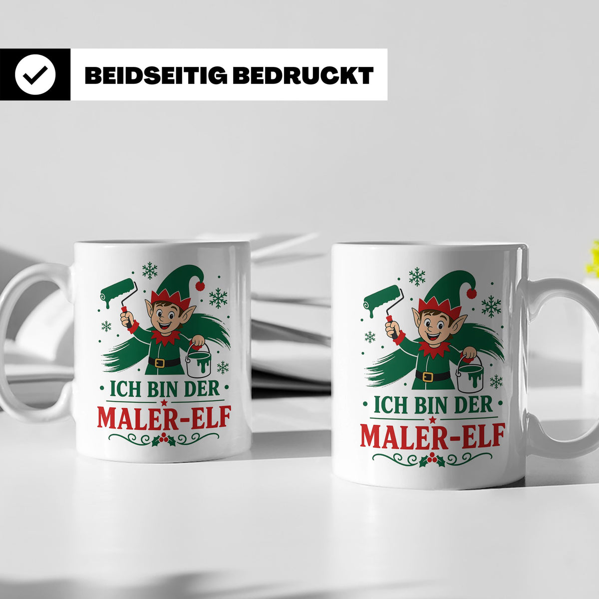 Maler Weihnachten Tasse Ich bin der Maler-Elf - Lustiges Ges – Weiß [farbe:weiß]