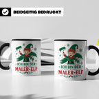 Maler Weihnachten Tasse Ich bin der Maler-Elf - Lustiges Ges – Schwarz [farbe:schwarz]