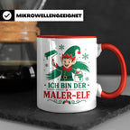 Maler Weihnachten Tasse Ich bin der Maler-Elf - Lustiges Ges – Rot [farbe:rot]