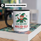 Maler Weihnachten Tasse Ich bin der Maler-Elf - Lustiges Ges – Schwarz [farbe:schwarz]