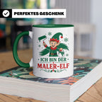Maler Weihnachten Tasse Ich bin der Maler-Elf - Lustiges Ges – Grün [farbe:grün]