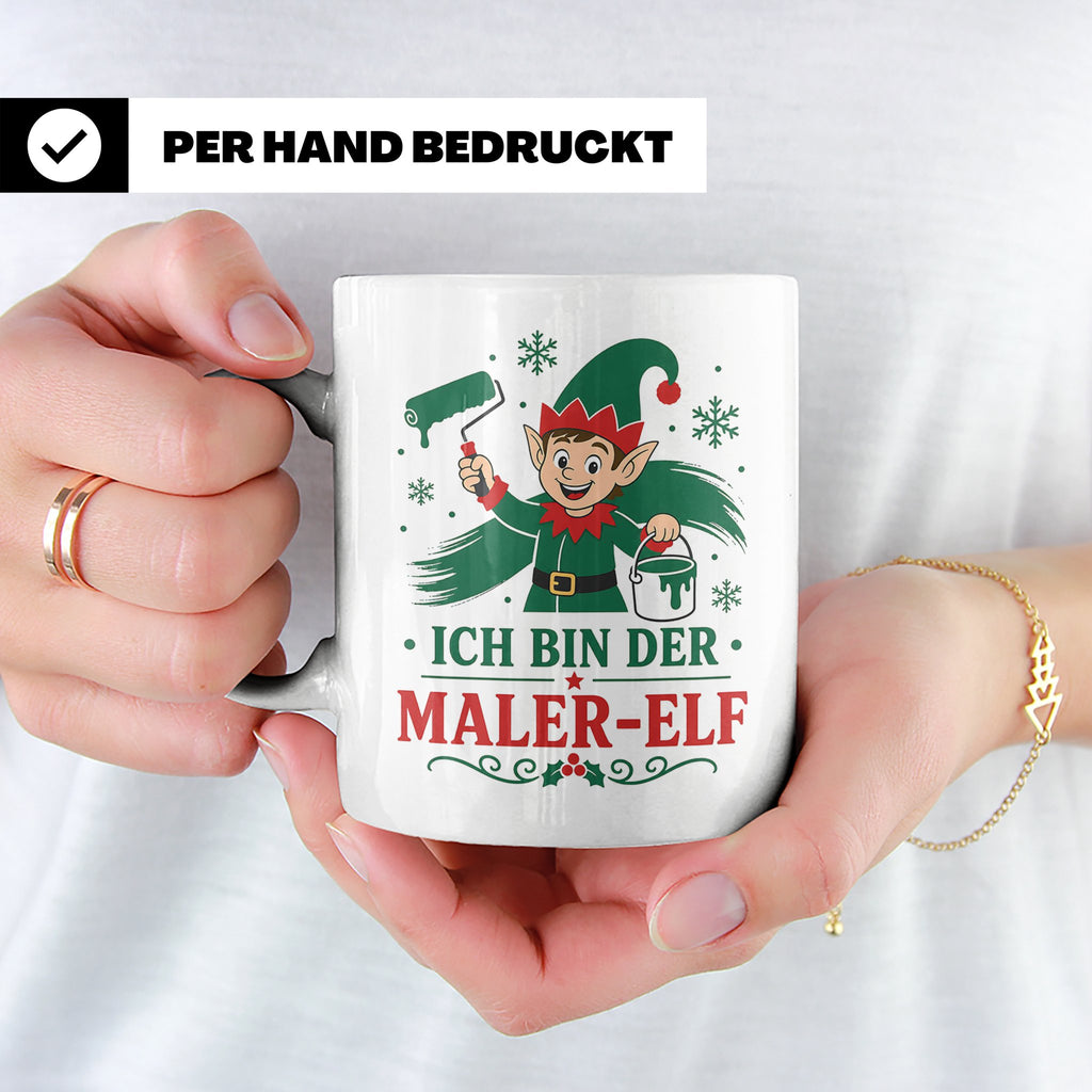 Maler Weihnachten Tasse Ich bin der Maler-Elf - Lustiges Ges – Weiß [farbe:weiß]