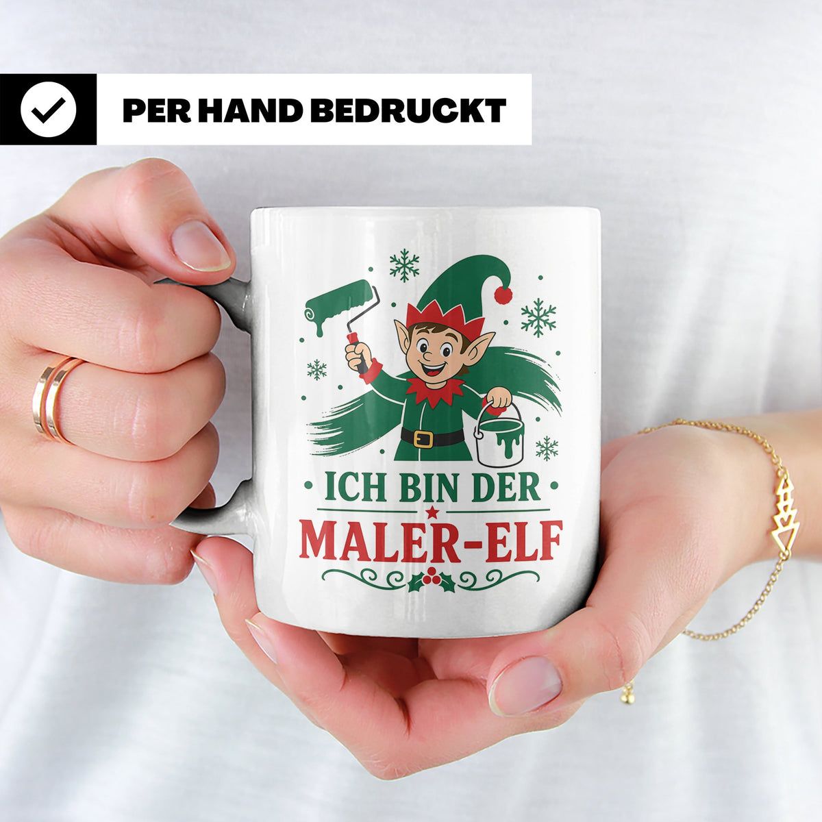 Maler Weihnachten Tasse Ich bin der Maler-Elf - Lustiges Ges – Weiß [farbe:weiß]