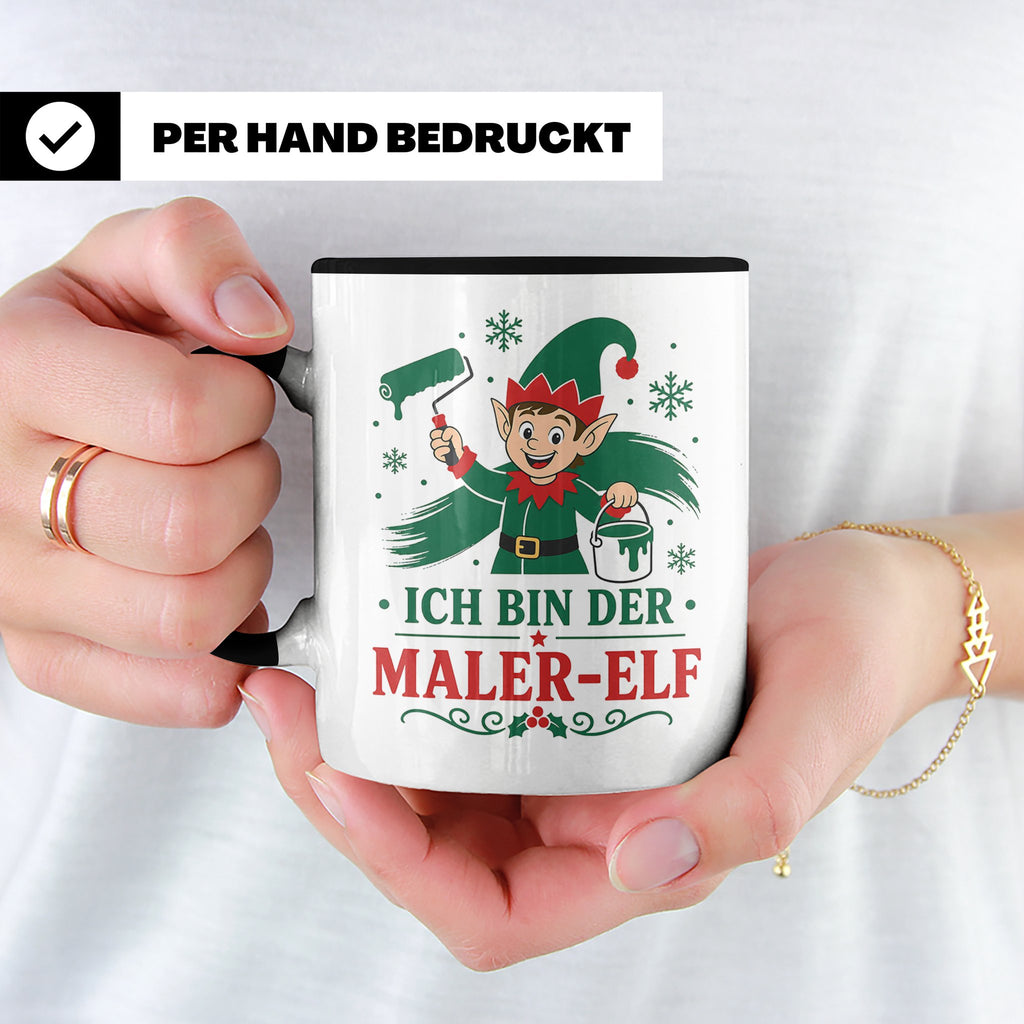 Maler Weihnachten Tasse Ich bin der Maler-Elf - Lustiges Ges – Schwarz [farbe:schwarz]