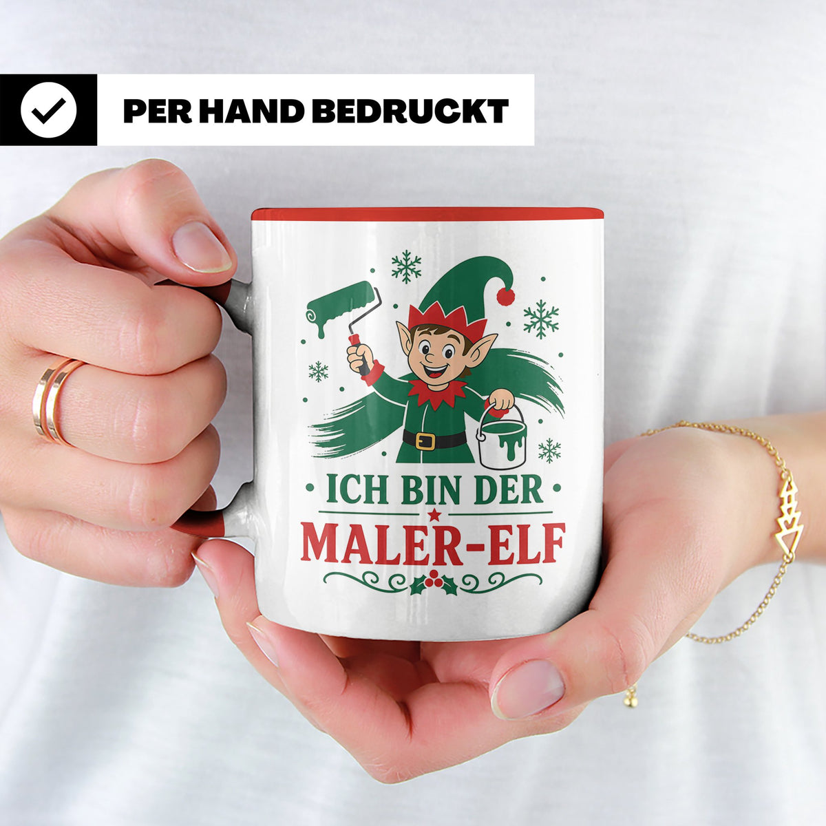 Maler Weihnachten Tasse Ich bin der Maler-Elf - Lustiges Ges – Rot [farbe:rot]