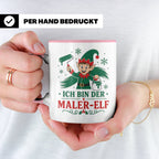 Maler Weihnachten Tasse Ich bin der Maler-Elf - Lustiges Ges – Rosa [farbe:rosa]