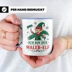 Maler Weihnachten Tasse Ich bin der Maler-Elf - Lustiges Ges – Blau [farbe:blau]