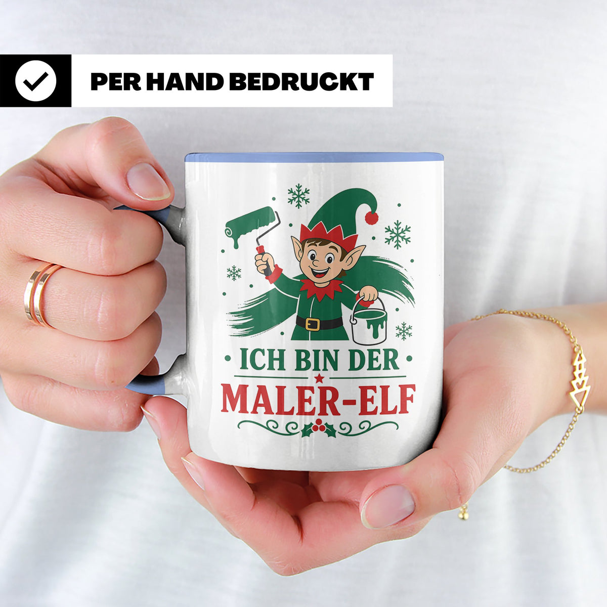 Maler Weihnachten Tasse Ich bin der Maler-Elf - Lustiges Ges – Blau [farbe:blau]