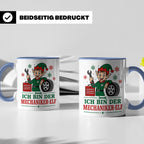 Mechaniker Weihnachten Tasse Ich bin der Mechaniker-Elf - Lu – Blau [farbe:blau]