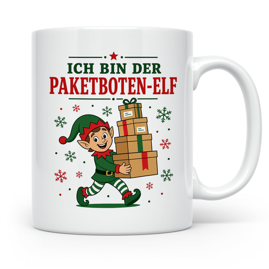 Paketbote Weihnachten Tasse Ich bin der Paketboten-Elf - Lus – Weiß [farbe:weiß]