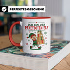 Paketbote Weihnachten Tasse Ich bin der Paketboten-Elf - Lus – Rot [farbe:rot]