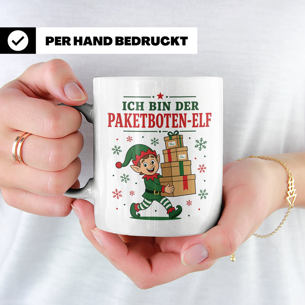 Paketbote Weihnachten Tasse Ich bin der Paketboten-Elf - Lus – Weiß [farbe:weiß]
