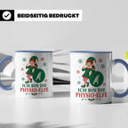Physiotherapeutin Weihnachten Tasse Ich bin die Physio-Elfe  – Blau [farbe:blau]