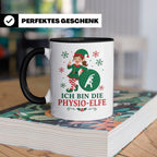 Physiotherapeutin Weihnachten Tasse Ich bin die Physio-Elfe  – Schwarz [farbe:schwarz]
