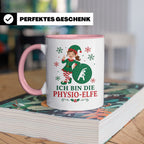 Physiotherapeutin Weihnachten Tasse Ich bin die Physio-Elfe  – Rosa [farbe:rosa]