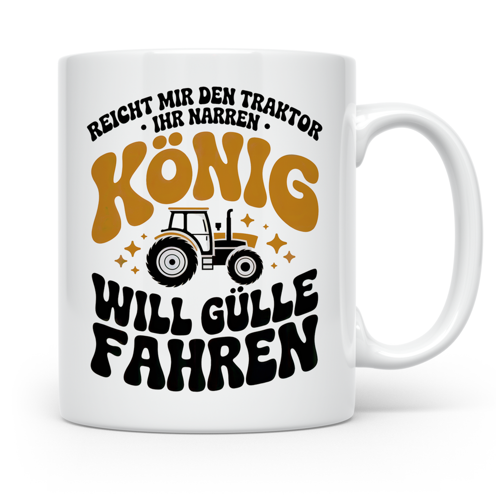 König Traktor Gülle fahren Landwirt Bauernhof Tasse - Landwi – Weiß [farbe:weiß]