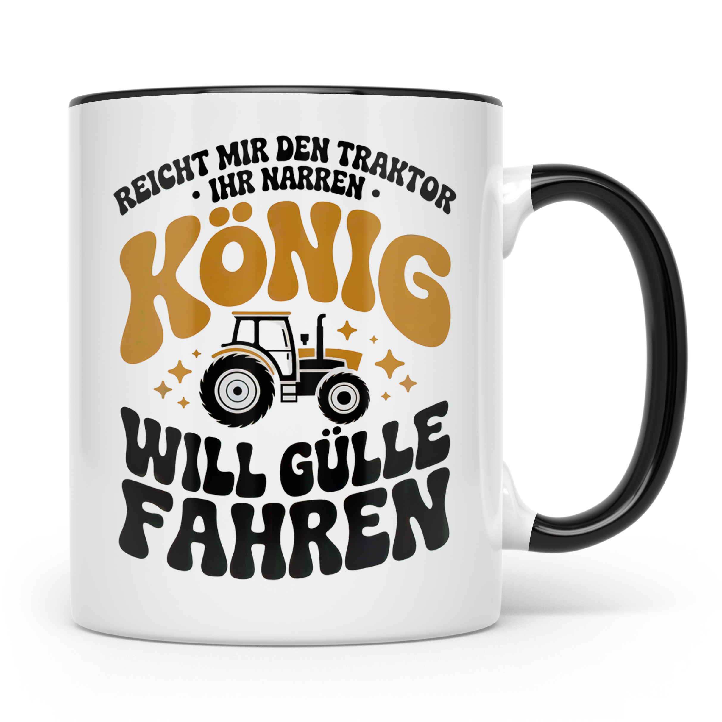 König Traktor Gülle fahren Landwirt Bauernhof Tasse - Landwi – Schwarz [farbe:schwarz]