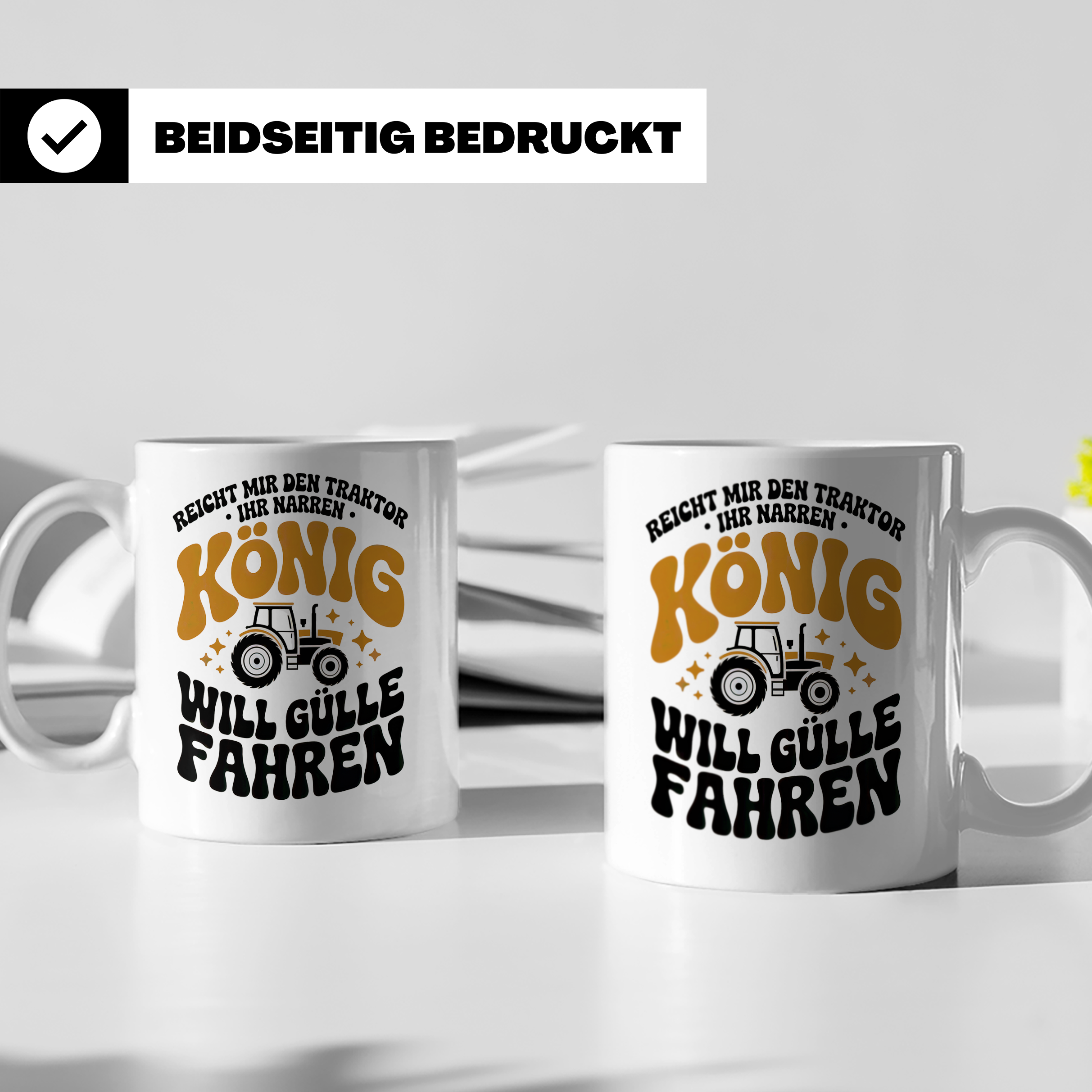 König Traktor Gülle fahren Landwirt Bauernhof Tasse - Landwi – Weiß [farbe:weiß]
