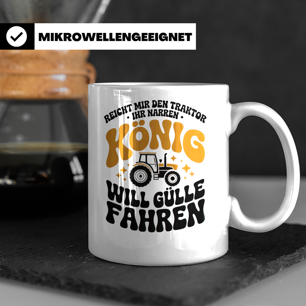 König Traktor Gülle fahren Landwirt Bauernhof Tasse - Landwi – Weiß [farbe:weiß]