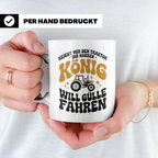König Traktor Gülle fahren Landwirt Bauernhof Tasse - Landwi – Weiß [farbe:weiß]